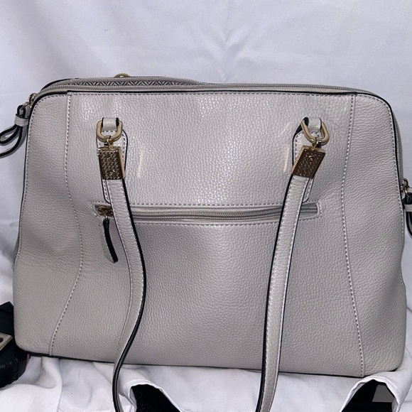 Purse Over the Shoulder Handle Bag Canvas Handbag Zipper Closure Pockets Square - Picture 2 of 9